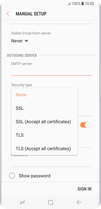 Press None to turn off the function.