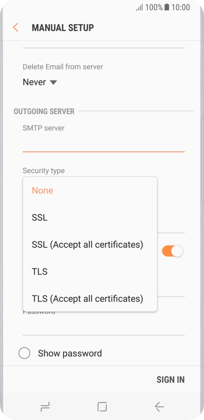 Press None to turn off the function.