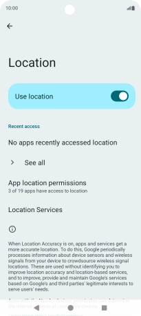 Press App location permissions.
