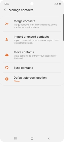 Press Import or export contacts.