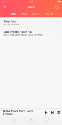 Press the required category and go to the required audio file.