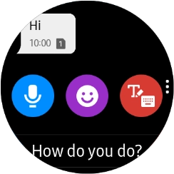 Press the write reply icon and key in the required text.