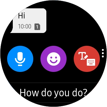 Press the write reply icon and key in the required text.