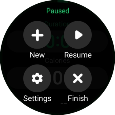 Press Finish to end an activity.