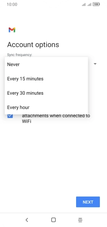 Press the required setting.