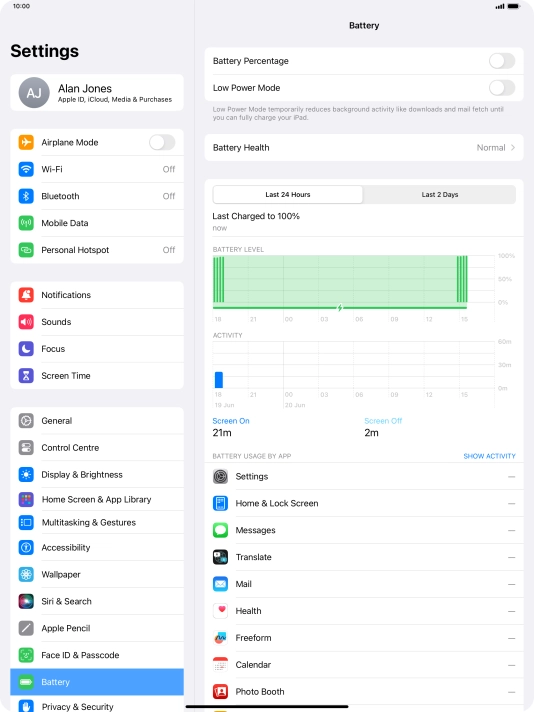 Press the indicator next to 