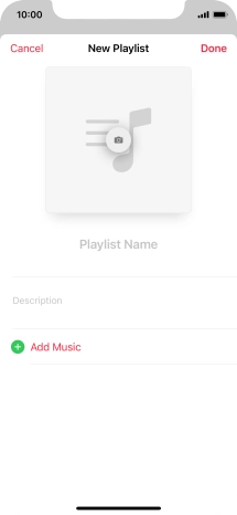 Press the text input field and key in a name for the playlist.