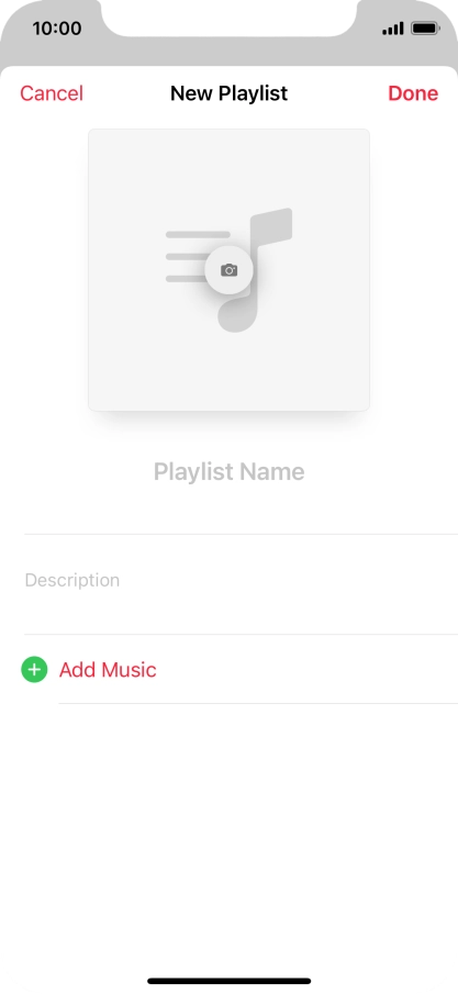 Press the text input field and key in a name for the playlist.