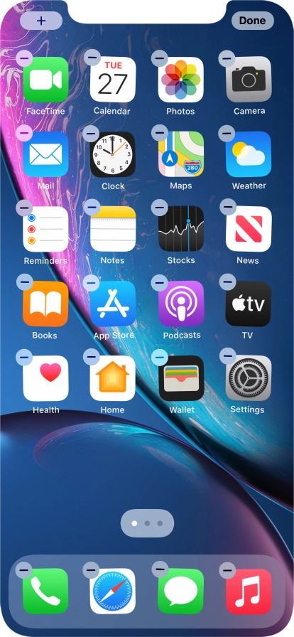 Press the home screen icon.