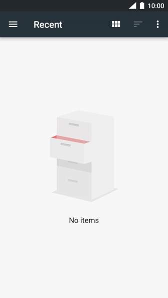 Slide your finger right starting from the left side of the screen and go to the required folder.