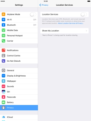 Press the indicator next to 