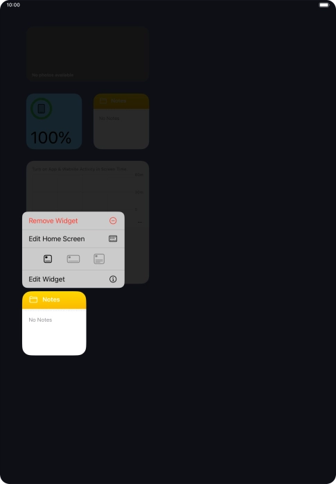 Press Remove Widget.