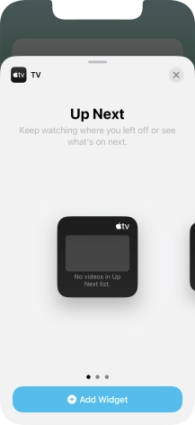 Slide your finger right or left on the screen to select the required widget size.