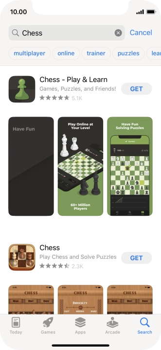 Press the required app.