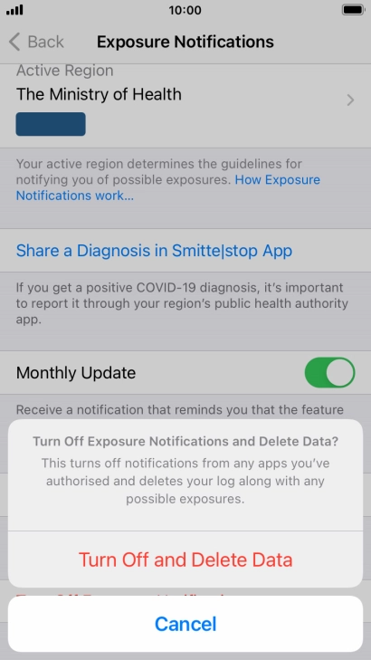 Press Turn off and Delete Data.