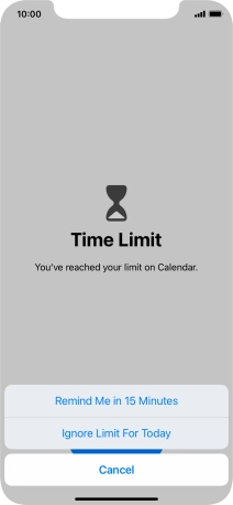 Press the required setting.