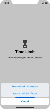 Press the required setting.