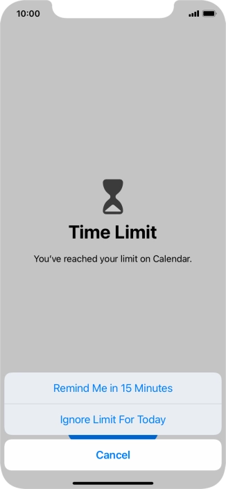 Press the required setting.