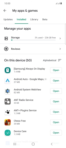 Press the required app.