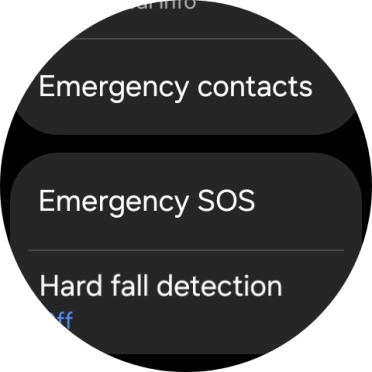 Press Emergency contacts.