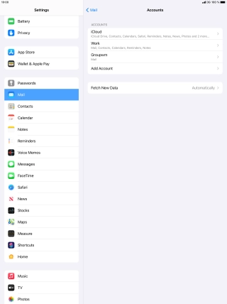 Press the name of the email account you've just set up.