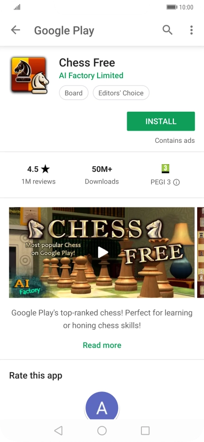 Press INSTALL and follow the instructions on the screen to install the app.