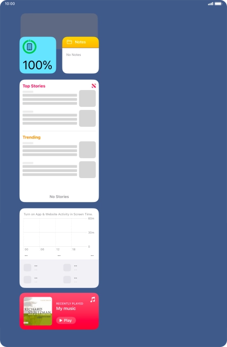 Press and hold the required widget until a pop-up menu is displayed.