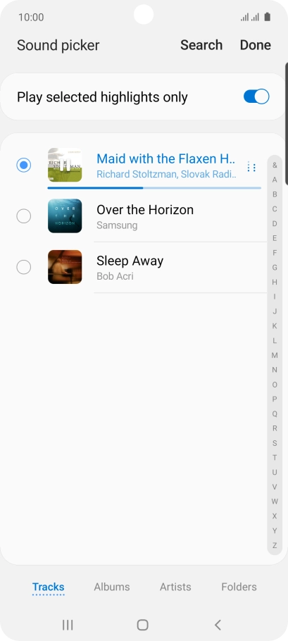 Once you've found a ring tone you like, press Done.