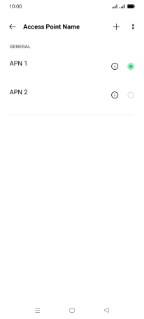 Press the field next to the data connection to activate it.