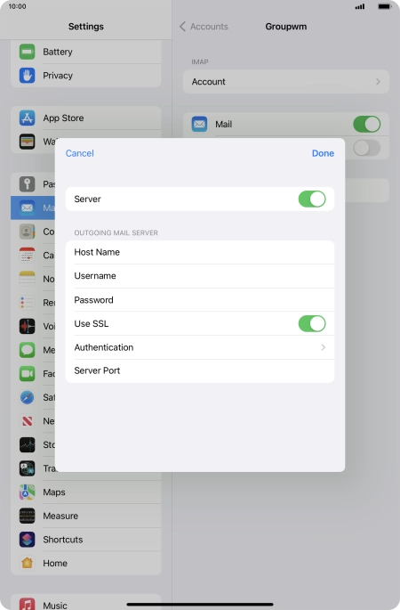 Press the indicator next to 