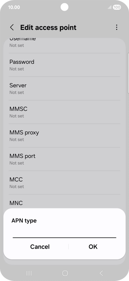 Key in mms and press OK.