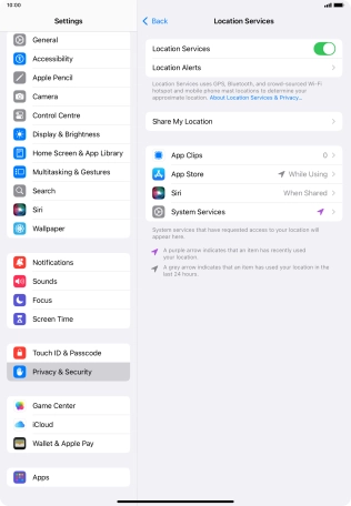 Press the required app.