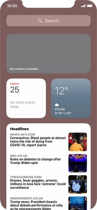 Slide your finger upwards on the screen.