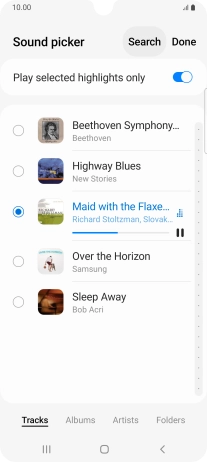 Once you've found a ring tone you like, press Done.