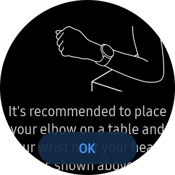 Press OK and wait while your smartwatch measures your blood oxygen level.