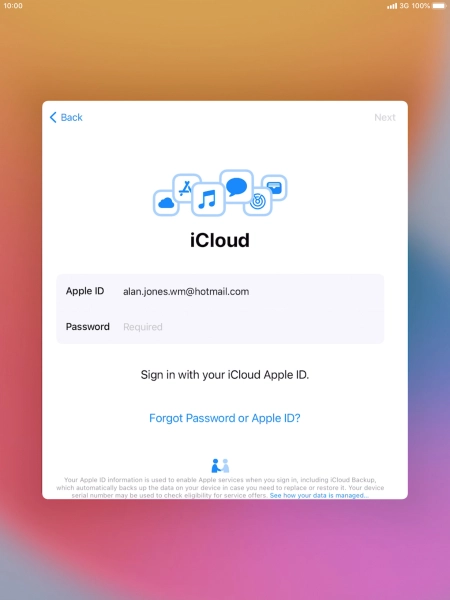 Press the field next to 