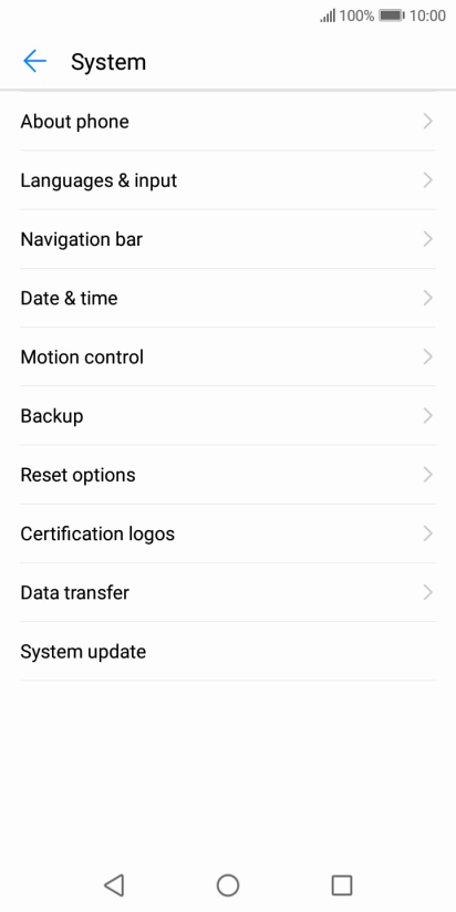 Press System update. If a new software version is available, it's displayed. Follow the instructions on the screen to update the phone software.