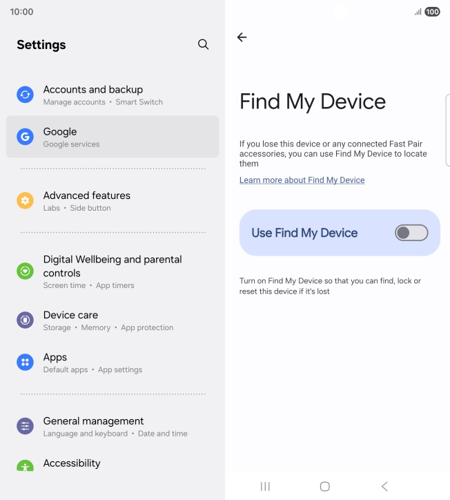 Press the indicator next to 