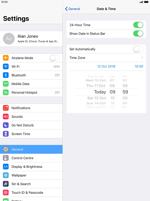Press the indicator next to 