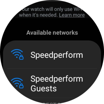 Press the required Wi-Fi network.