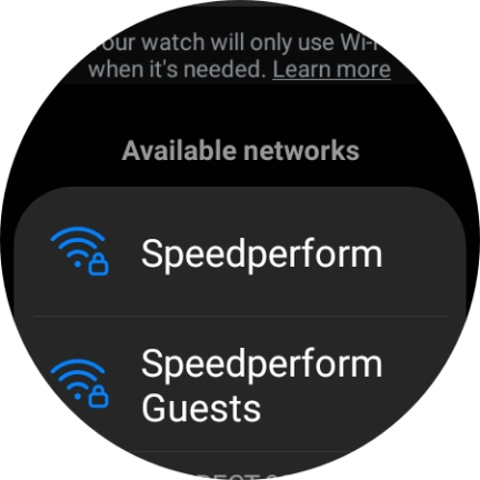 Press the required Wi-Fi network.