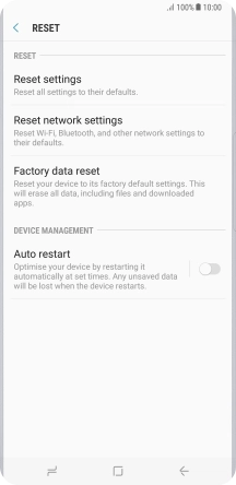 Press Factory data reset.