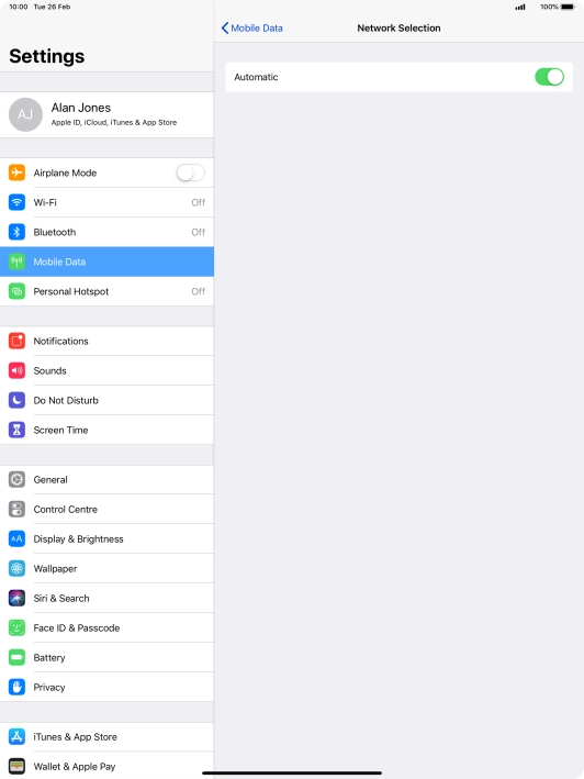 Press the indicator next to 