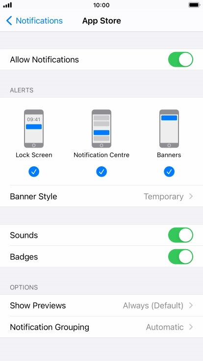 Press the indicator next to 