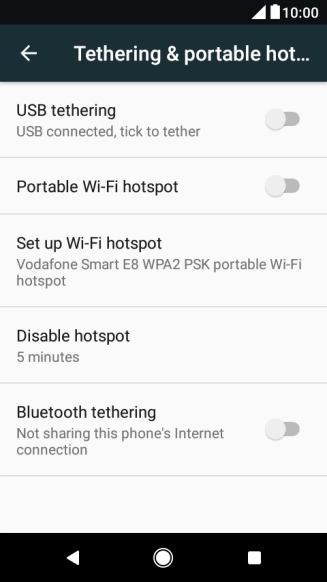 Press Set up Wi-Fi hotspot.