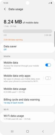 The total data usage is displayed.