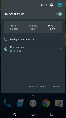 Press the required setting.