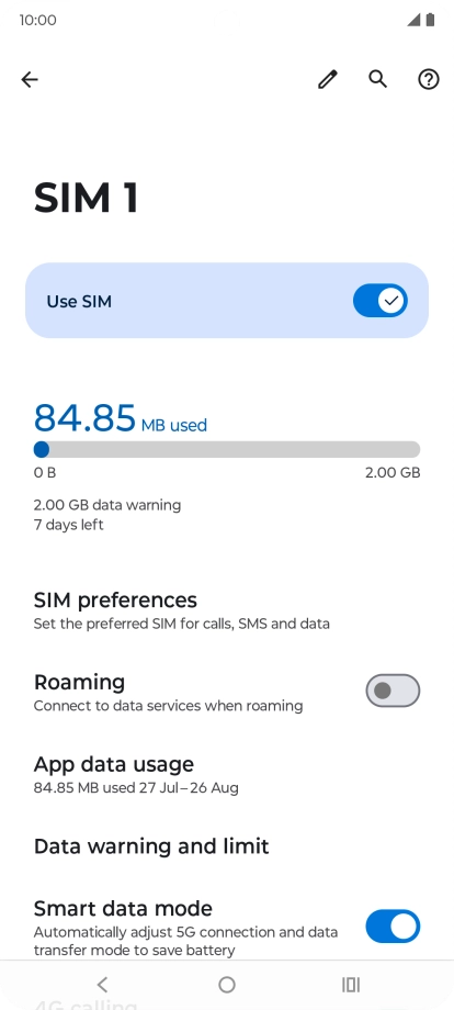 Press App data usage.
