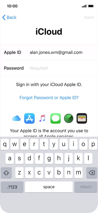 Press the field next to 