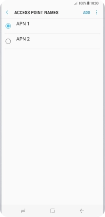 Press the field next to the data connection to activate it.